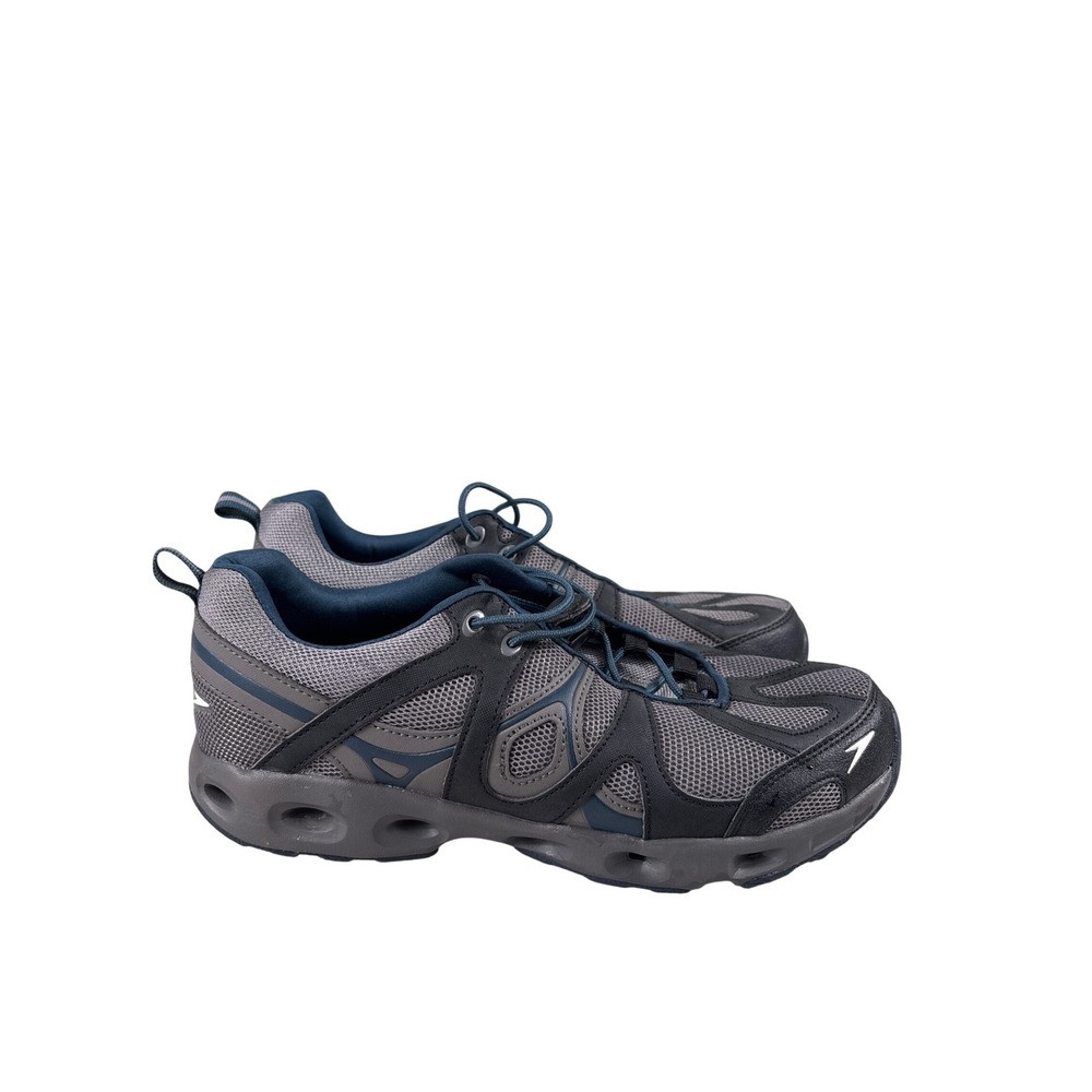 Speedo Men's Water Shoes Athletic Sneakers Gray Blue Lace-Up Swim‎ Beach Size 9
